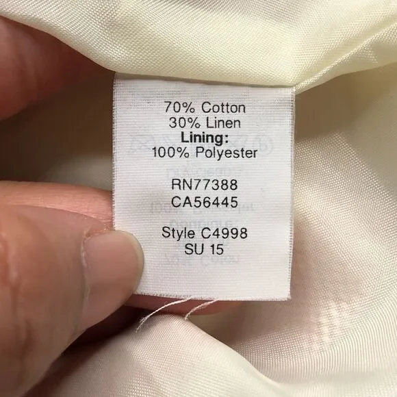 J.Crew Factory Pink White Striped Cotton Linen Sleeveless Sheath Dress Size 8 - Picture 9 of 10